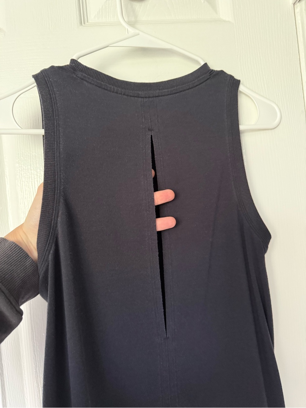Athleta Black Back-Slit Athletic Tank